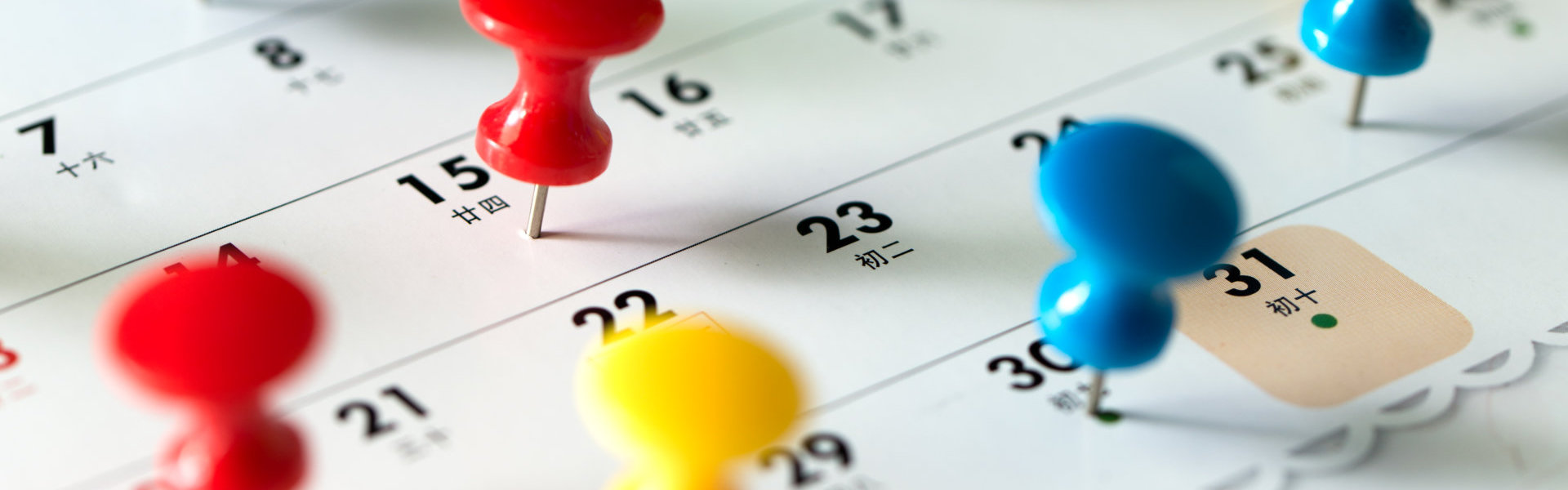Close up shot of a calendar