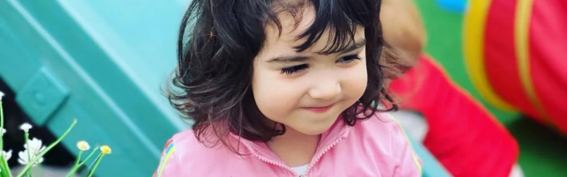 a kid smiling
